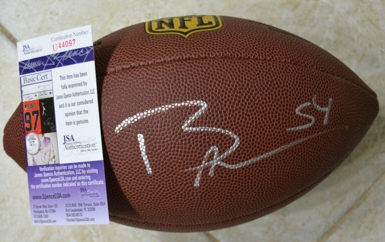 BRANDON MARSHALL SIGNED OFFICIAL NFL FOOTBALL JSA COA #U44097 DENVER BRONCOS LB COLLECTIBLE MEMORABILIA