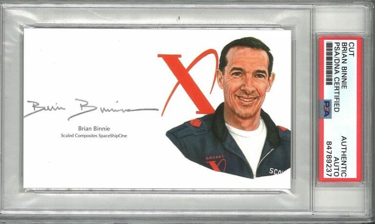 BRIAN BINNIE SIGNED CUT SIGNATURE PSA DNA 84789237 (D) SPACESHIP ONE PILOT COLLECTIBLE MEMORABILIA
