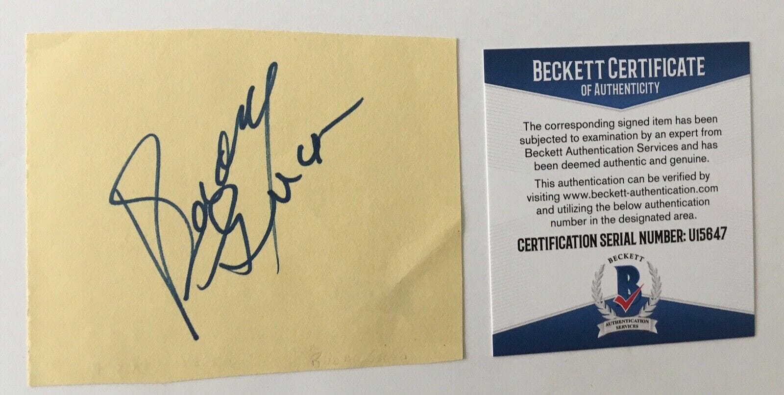 Buddy Greco Signed Autographed 3x4 Cut BAS Beckett Certified
Opens in a new window or tab