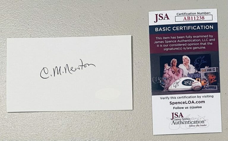 C.M. NEWTON SIGNED AUTOGRAPHED 3×5 CARD JSA CERT COACH KENTUCKY BASKETBALL HOF
 COLLECTIBLE MEMORABILIA