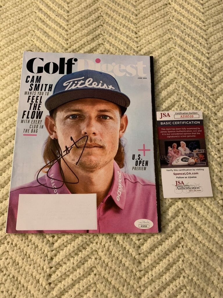 CAMERON SMITH AUTOGRAPHED MAGAZINE SIGNED PGA GOLF DIGEST JSA AUTHENTICATION COA
 COLLECTIBLE MEMORABILIA