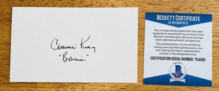 CAMMIE KING SIGNED AUTOGRAPHED 3×5 CARD BAS BECKETT GONE WITH THE WIND BAMBI
 COLLECTIBLE MEMORABILIA