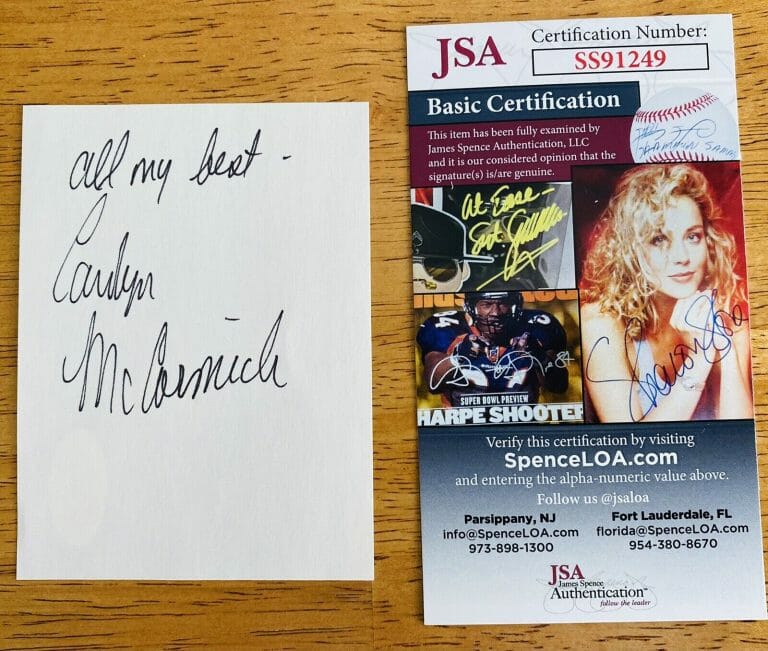 CAROLYN MCCORMICK SIGNED AUTOGRAPHED 3×4 CARD JSA CERTIFIED LAW & ORDER
 COLLECTIBLE MEMORABILIA