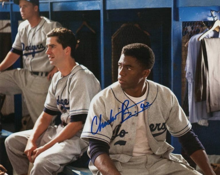 CHADWICK BOSEMAN SIGNED AUTOGRAPH 8X10 PHOTO – JACKIE ROBINSON BLACK PANTHER JSA COLLECTIBLE MEMORABILIA