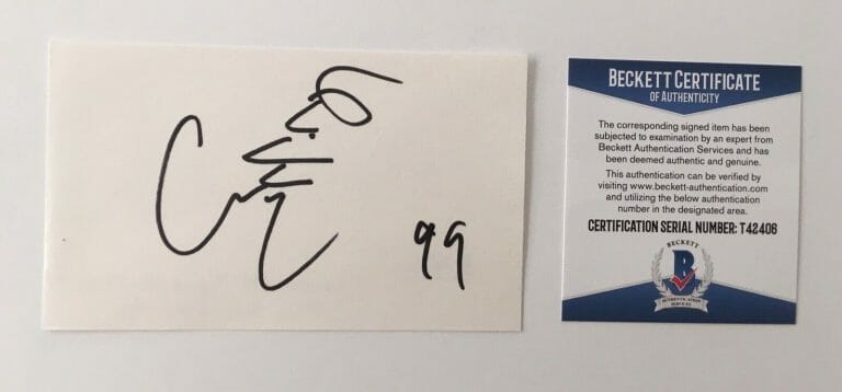 CHARLES FLEISCHER SIGNED AUTOGRAPHED 3×5 CARD BAS BECKETT CERTIFIED ROGER RABBIT
 COLLECTIBLE MEMORABILIA