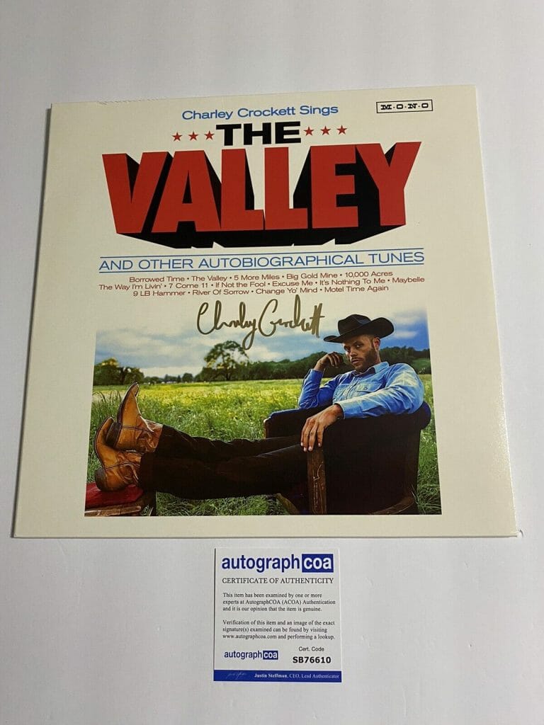 CHARLEY CROCKETT SIGNED AUTOGRAPHED VINYL RECORD LP YOUNG COUNTRY STAR ACOA MS
 COLLECTIBLE MEMORABILIA