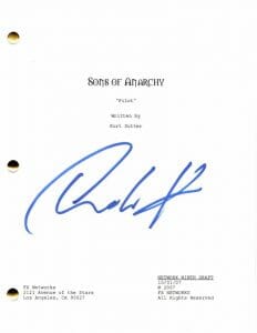 CHARLIE HUNNAM SIGNED AUTOGRAPH SONS OF ANARCHY FULL PILOT SCRIPT – JAX TELLER COLLECTIBLE MEMORABILIA