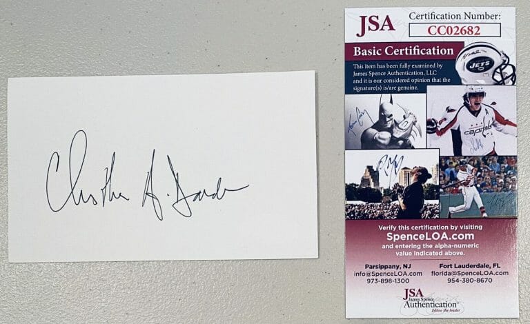 CHRISTOPHER DARDEN SIGNED AUTOGRAPHED 3×5 CARD JSA OJ SIMPSON TRIAL PROSECUTOR
 COLLECTIBLE MEMORABILIA
