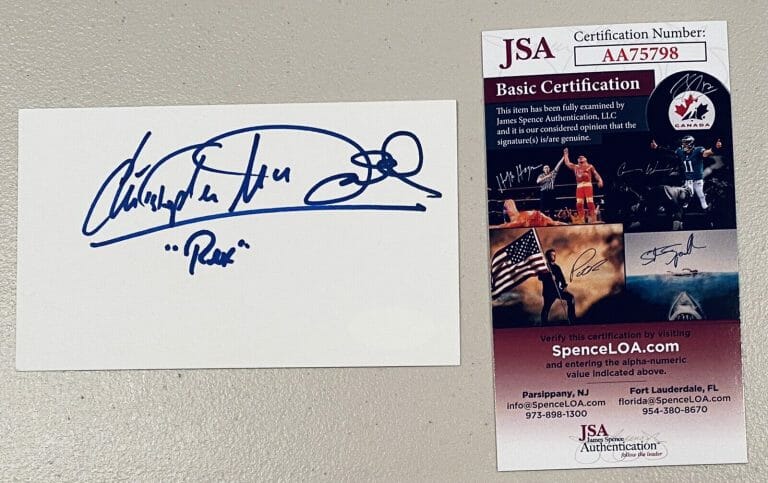 CHRISTOPHER MCDONALD SIGNED AUTOGRAPHED 3×5 CARD JSA CERTIFIED HAPPY GILMORE
 COLLECTIBLE MEMORABILIA