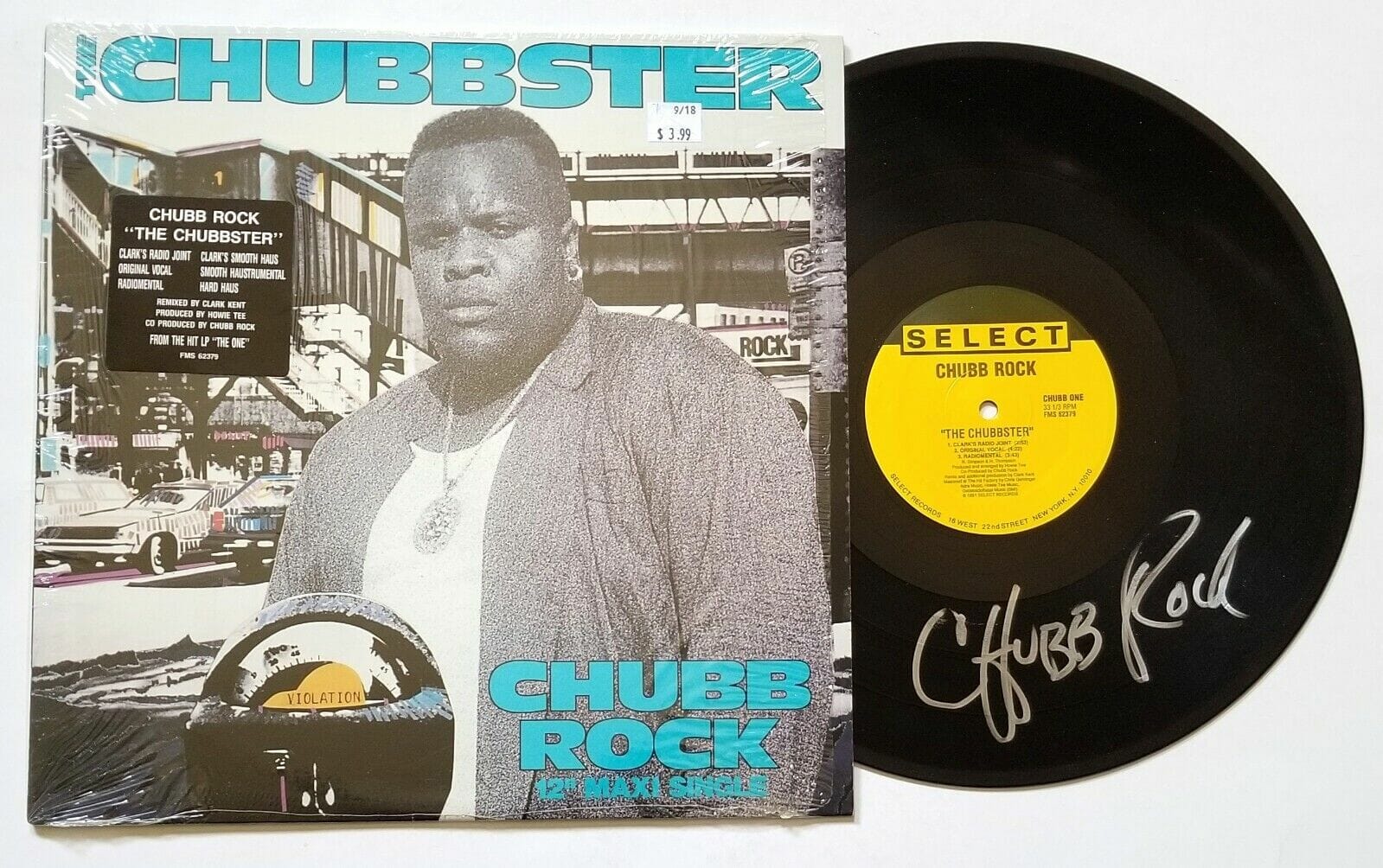 Chubb Rock REAL hand SIGNED The Chubbster Vinyl Record #2 COA Autographed Rapper