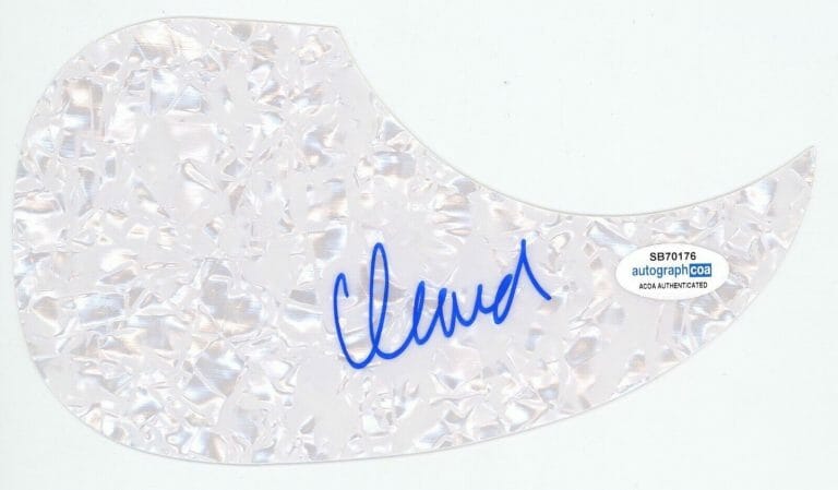 CLAUD SIGNED AUTOGRAPH ACOUSTIC GUITAR PICKGUARD ACOA POP STAR COLLECTIBLE MEMORABILIA