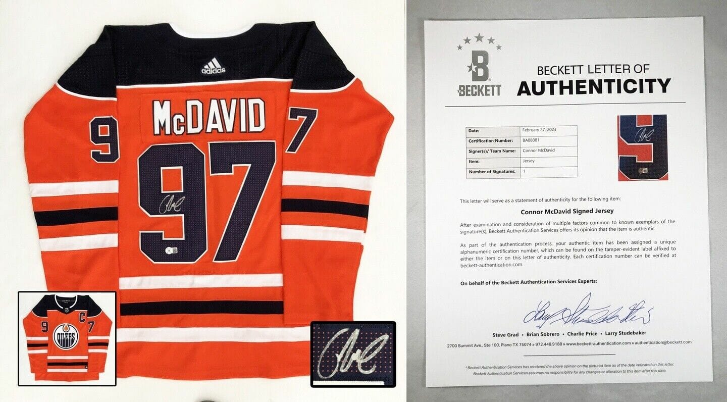 Connor mcdavid signed outlet jersey