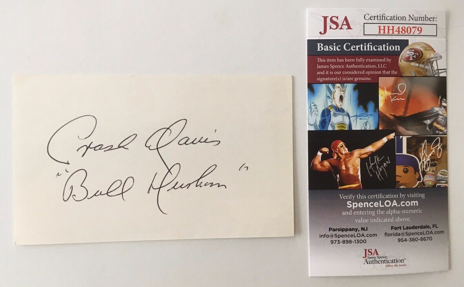 Crash Davis Signed Autographed 3x5 Card JSA Certified Bull Durham Inscription
Opens in a new window or tab