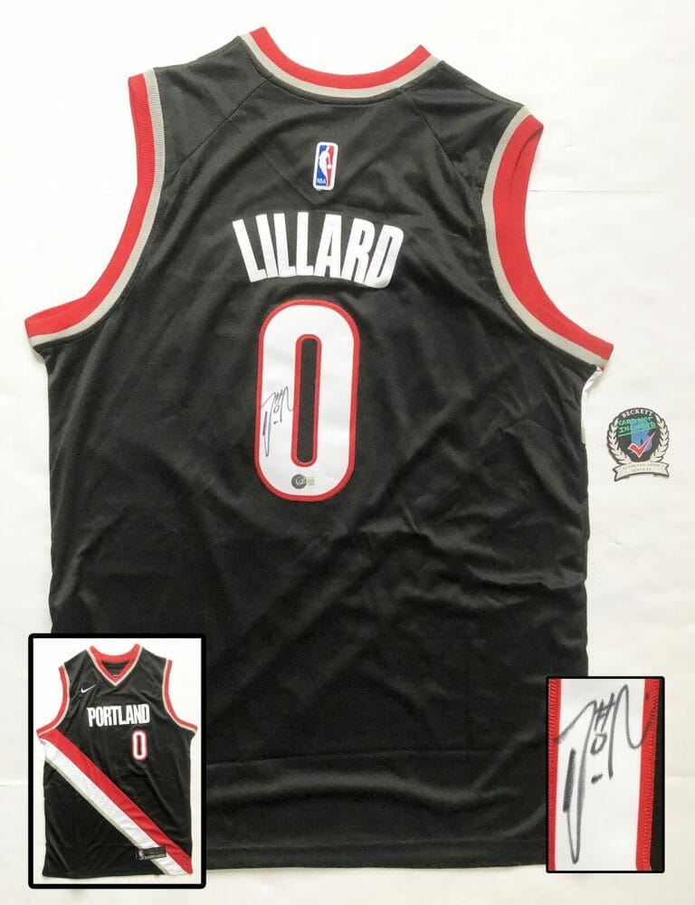 DAMIAN LILLARD SIGNED JERSEY PORTLAND TRAIL BLAZERS BECKETT BAS COA COLLECTIBLE MEMORABILIA