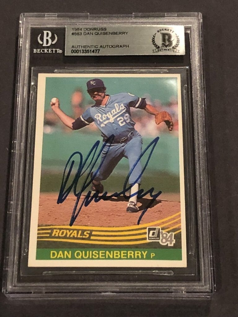 DAN QUISENBERRY SIGNED 1984 DONRUSS CARD #583 BECKETT AUTHENTICATED (BAS) COLLECTIBLE MEMORABILIA