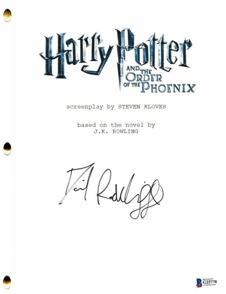 DANIEL RADCLIFFE SIGNED HARRY POTTER AND THE ORDER OF PHOENIX SCRIPT BECKETT
 COLLECTIBLE MEMORABILIA