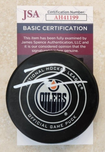 DARNELL NURSE SIGNED OFFICIAL NHL GAME PUCK W/ JSA COA #AH41199 EDMONTON OILERS COLLECTIBLE MEMORABILIA