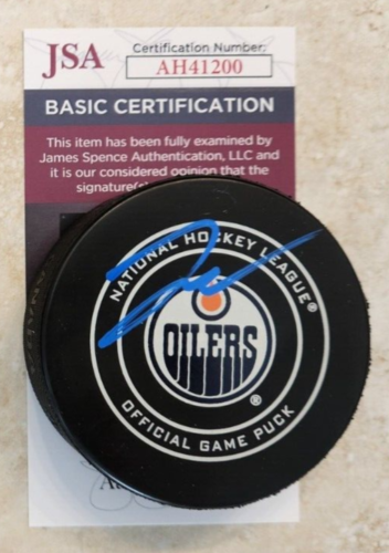 DARNELL NURSE SIGNED OFFICIAL NHL GAME PUCK W/ JSA COA #AH41200 EDMONTON OILERS COLLECTIBLE MEMORABILIA