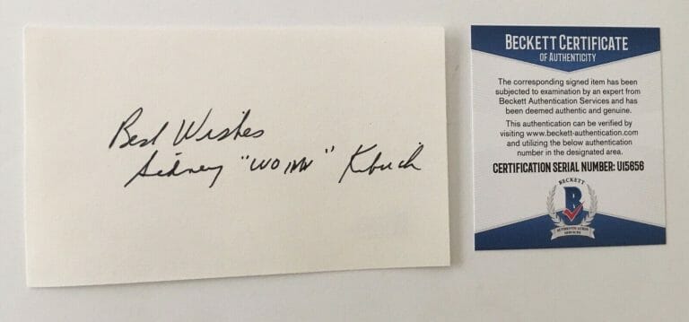 DARWOOD KAYE SIGNED AUTOGRAPHED 3×5 CARD BAS BECKETT CERTIFIED OUR GANG WALDO
 COLLECTIBLE MEMORABILIA