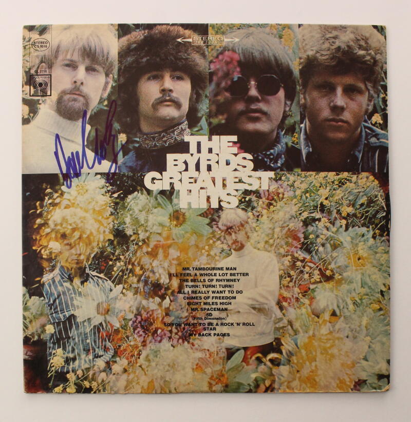 David Crosby Signed Autograph Album Vinyl Record - The Byrds Greatest Hits JSA