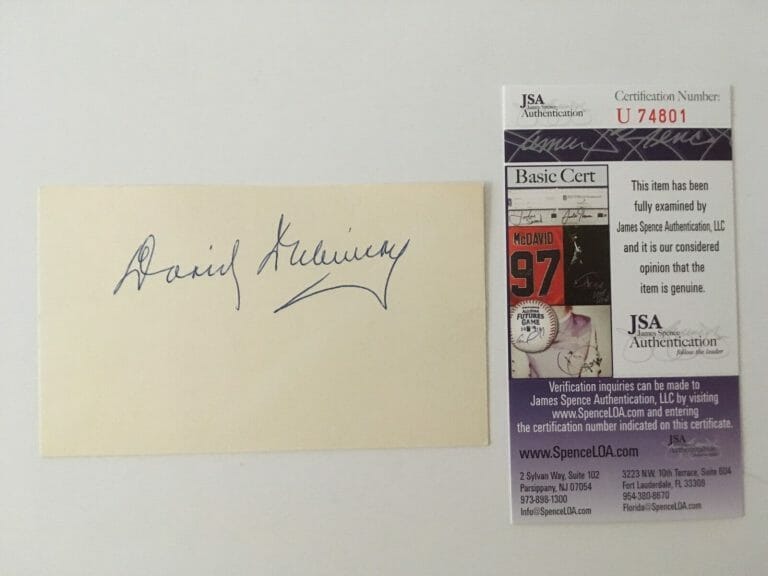 DAVID DUBINSKY SIGNED AUTOGRAPHED 3×5 CARD JSA CERTIFIED
 COLLECTIBLE MEMORABILIA