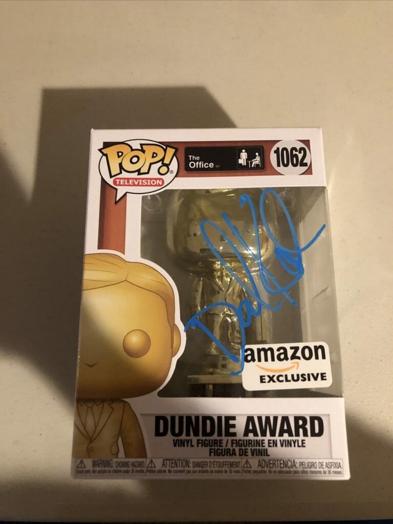DAVID KOECHNER THE OFFICE SIGNED AUTOGRAPH DUNDIE FUNKO POP ACOA PACKER COLLECTIBLE MEMORABILIA