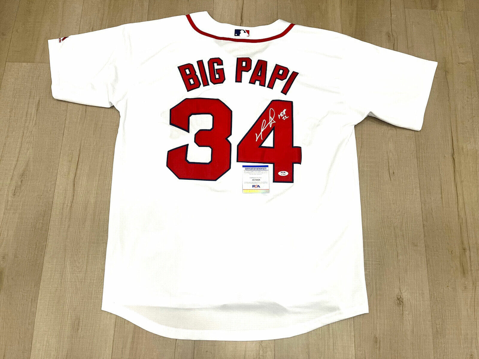 DAVID ORTIZ HAND SIGNED BIG PAPI BOSTON REDSOX JERSEY MVP HOF PSA DNA CERT #6