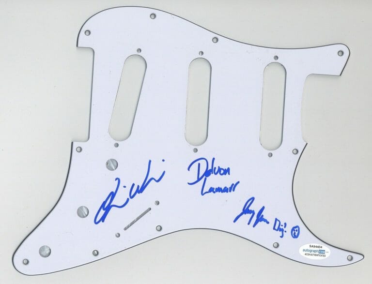 DELVON LAMARR ORGAN TRIO SIGNED AUTOGRAPH STRAT GUITAR PICKGUARD ACOA COA COLLECTIBLE MEMORABILIA