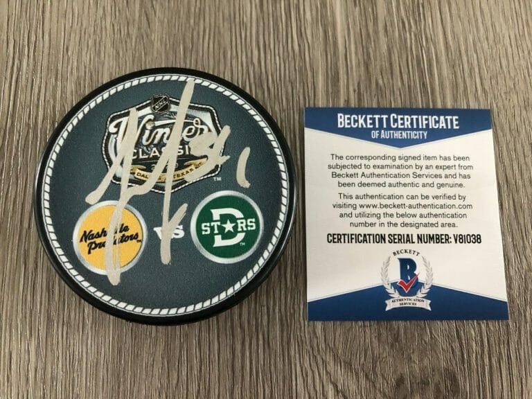 DENIS GURIANOV DALLAS STARS SIGNED 2020 WINTER CLASSIC PUCK C W/EXACT PROOF BAS
 COLLECTIBLE MEMORABILIA
