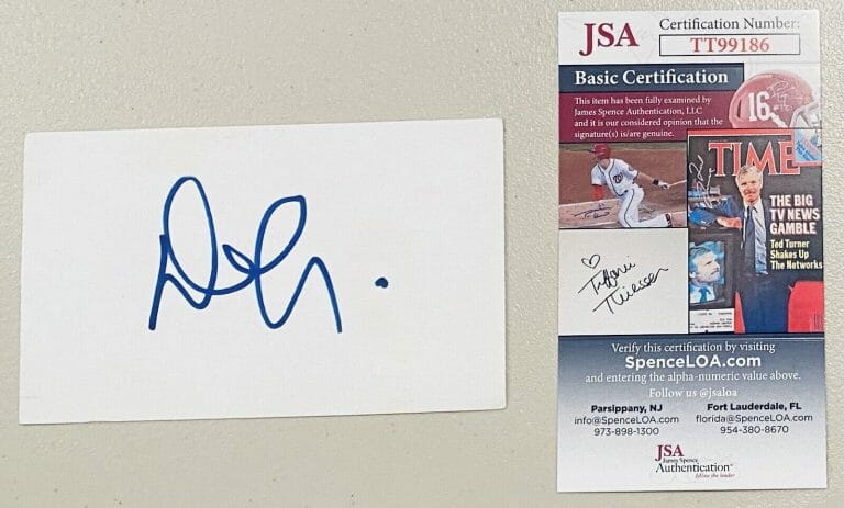 DENIS LEARY SIGNED AUTOGRAPHED 3×5 CARD JSA CERTIFIED RESCUE ME
 COLLECTIBLE MEMORABILIA