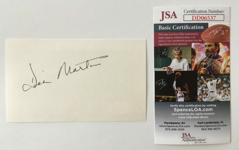 DICK MARTIN SIGNED AUTOGRAPHED 3×5 CARD JSA CERTIFIED ROWAN & MARTIN’S LAUGH-IN
 COLLECTIBLE MEMORABILIA