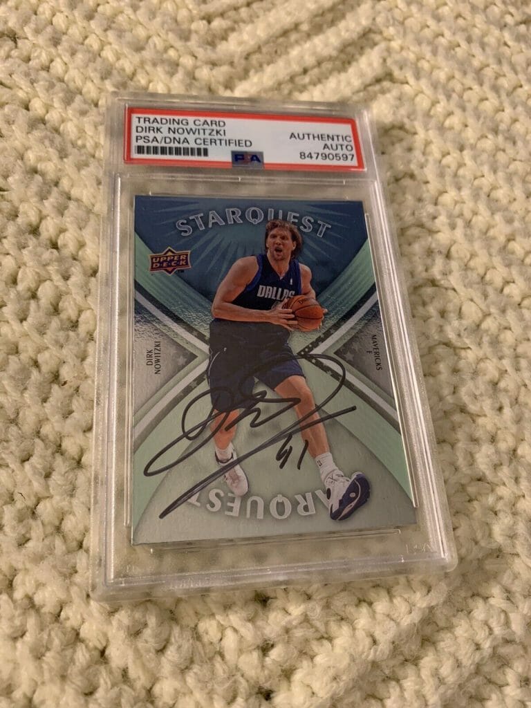 DIRK NOWITZKI SIGNED 2008-09 UD 1ST EDITION CARD #161 PSA /DNA SLAB COA
 COLLECTIBLE MEMORABILIA