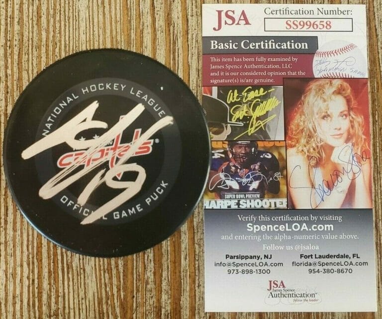 DMITRY ORLOV SIGNED OFFICIAL NHL GAME PUCK JSA COA #SS99658 WASHINGTON CAPITALS COLLECTIBLE MEMORABILIA