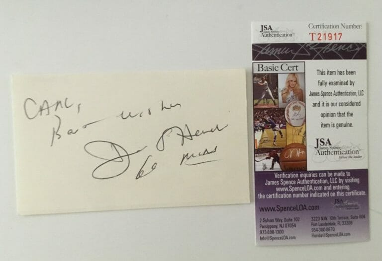 DON HEWITT SIGNED AUTOGRAPHED 3×5 CARD JSA CERTIFIED 60 MINUTES
 COLLECTIBLE MEMORABILIA