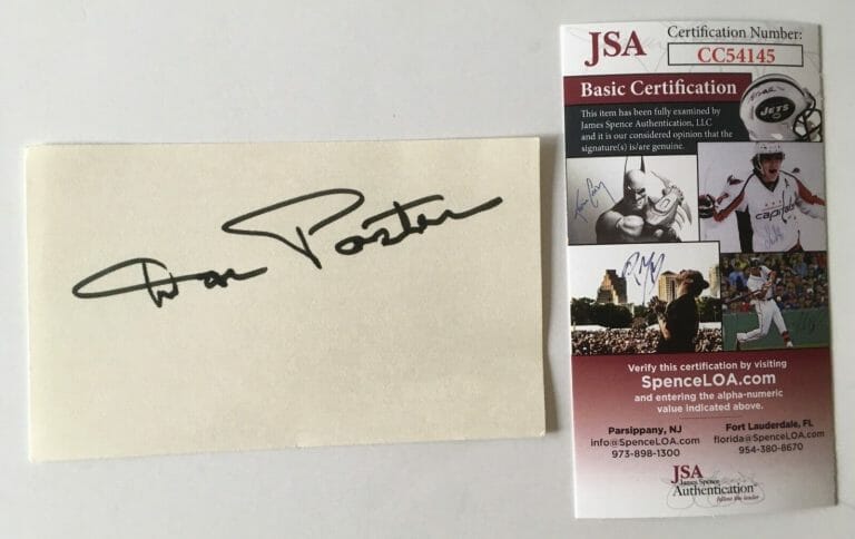 DON PORTER SIGNED AUTOGRAPHED 3×5 CARD JSA CERTIFIED GIDGET PRIVATE SECRETARY
 COLLECTIBLE MEMORABILIA