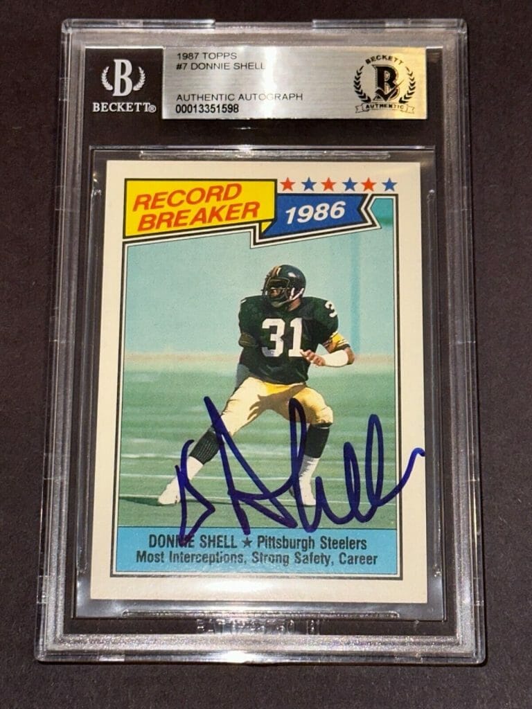 DONNIE SHELL SIGNED 1987 TOPPS CARD #7 BECKETT AUTHENTICATED BAS COLLECTIBLE MEMORABILIA