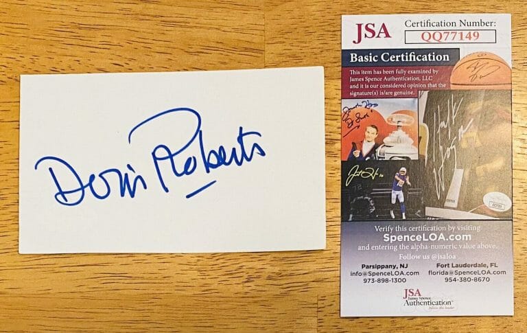 DORIS ROBERTS SIGNED AUTOGRAPHED 3×5 CARD JSA CERTIFIED EVERYBODY LOVES RAYMOND
 COLLECTIBLE MEMORABILIA