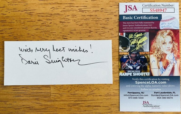 DORIS SINGLETON SIGNED AUTOGRAPHED 2×5 CARD JSA CERTIFIED I LOVE LUCY GUNSMOKE
 COLLECTIBLE MEMORABILIA