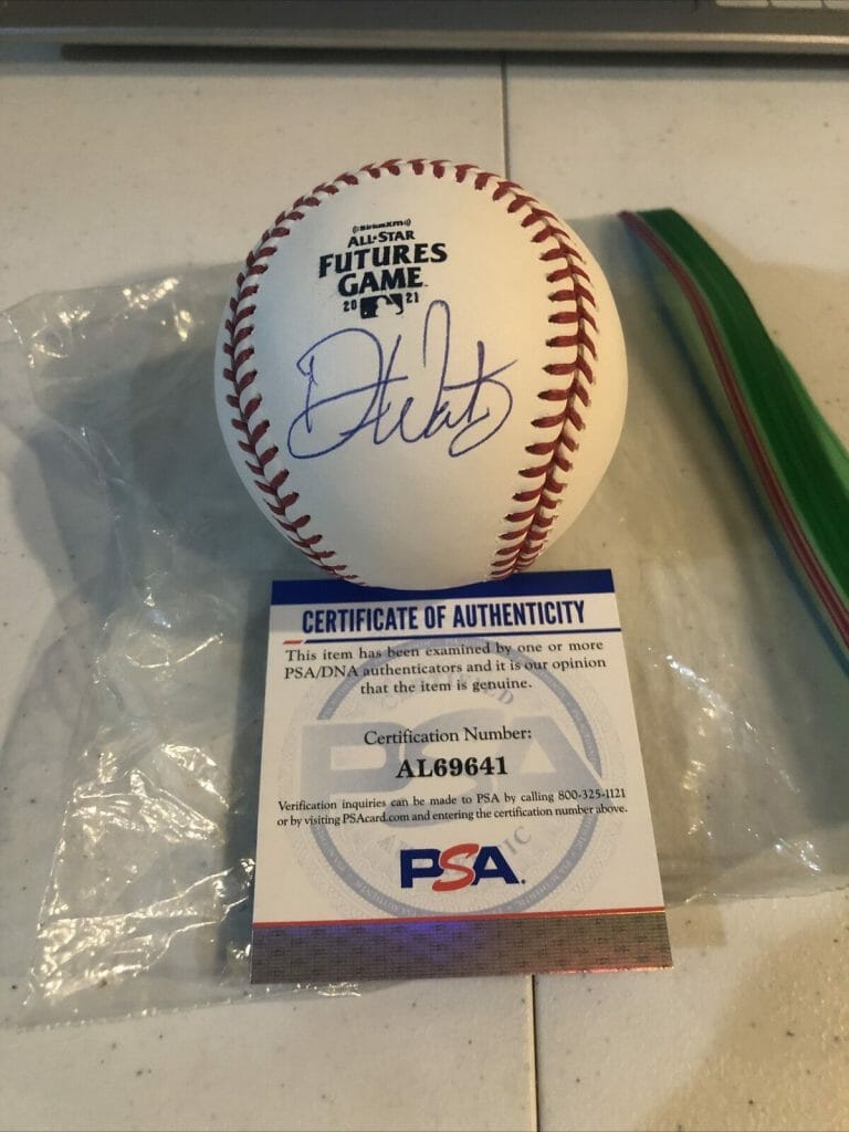 DREW WATERS SIGNED AUTOGRAPH 2021 FUTURES GAME BASEBALL PSA COA BRAVES COLLECTIBLE MEMORABILIA