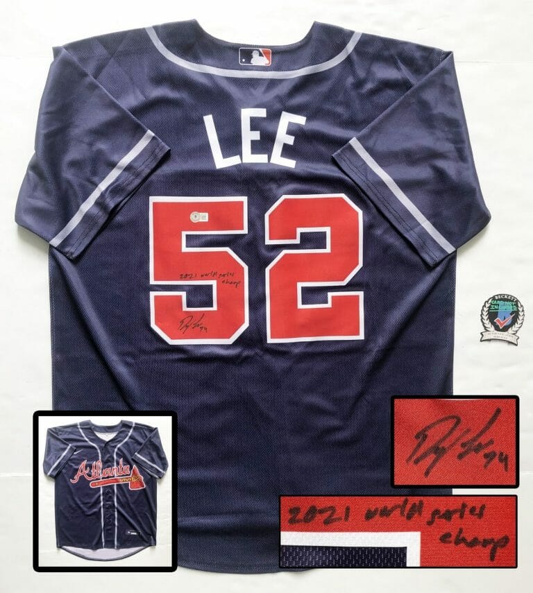 DYLAN LEE SIGNED JERSEY ATLANTA BRAVES BECKETT BAS 1 COA COLLECTIBLE MEMORABILIA