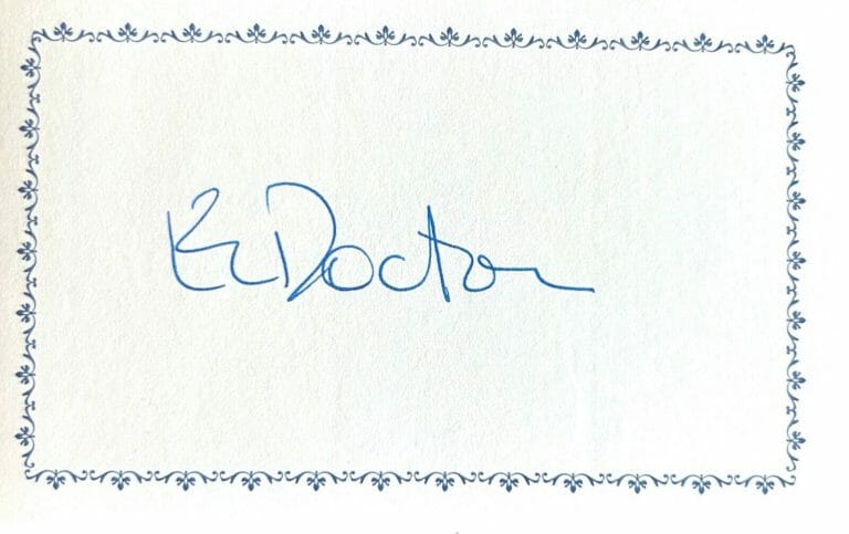 E.L. DOCTOROW SIGNED AUTOGRAPH 2.5X4 INCH BOOKPLATE COLLECTIBLE MEMORABILIA