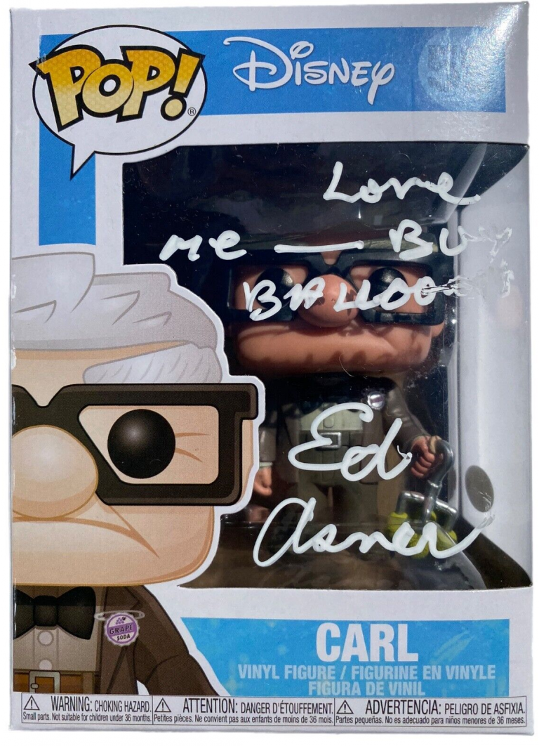 ED ASNER SIGNED AUTOGRAPHED CAROL UP FUNKO POP 59 DISNEY JSA COLLECTIBLE MEMORABILIA
