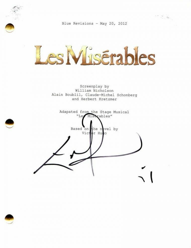 EDDIE REDMAYNE SIGNED AUTOGRAPH LES MISERABLES FULL MOVIE SCRIPT NEWT SCAMANDER COLLECTIBLE MEMORABILIA