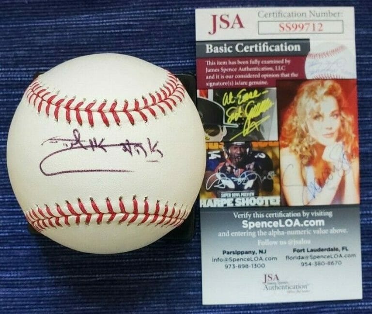 EHUD OLMERT SIGNED OMLB BASEBALL W/ JSA COA #SS99712 FMR ISRAEL PRIME MINISTER COLLECTIBLE MEMORABILIA