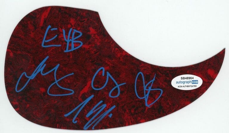 ELI YOUNG BAND SIGNED AUTOGRAPH ACOUSTIC GUITAR PICKGUARD ACOA COA COUNTRY COLLECTIBLE MEMORABILIA