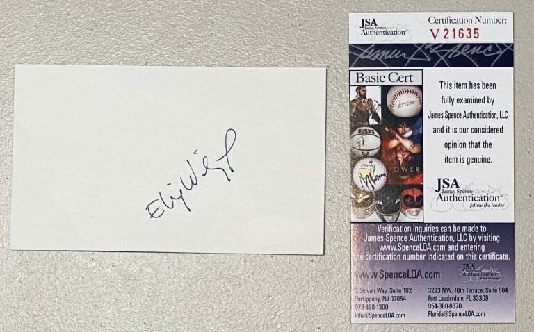 ELIE WIESEL SIGNED AUTOGRAPHED 3×5 CARD JSA CERTIFIED JEWISH AUTHOR NOBEL PRIZE
 COLLECTIBLE MEMORABILIA