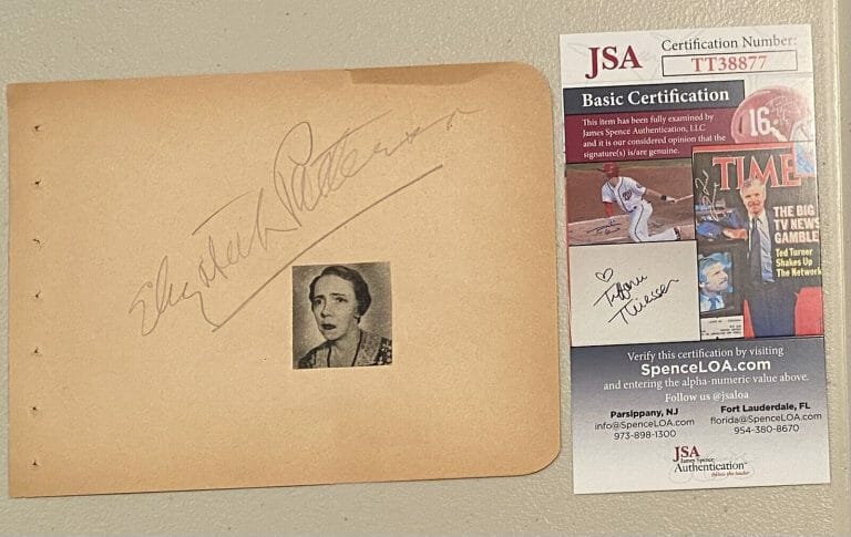 ELIZABETH PATTERSON SIGNED AUTOGRAPHED 4.5 X 6 ALBUM PAGE CARD JSA I LOVE LUCY
 COLLECTIBLE MEMORABILIA