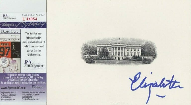 ELIZABETH WARREN SIGNED BEP WHITE HOUSE ENGRAVING JSA COA #U44054 SENATOR COLLECTIBLE MEMORABILIA