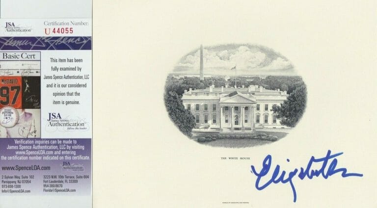 ELIZABETH WARREN SIGNED BEP WHITE HOUSE ENGRAVING JSA COA #U44055 SENATOR COLLECTIBLE MEMORABILIA