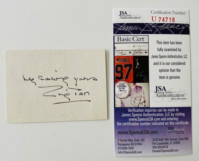 EMILY POST SIGNED AUTOGRAPHED 2.5 X 3.25 CARD JSA CERTIFIED ETIQUETTE
 COLLECTIBLE MEMORABILIA